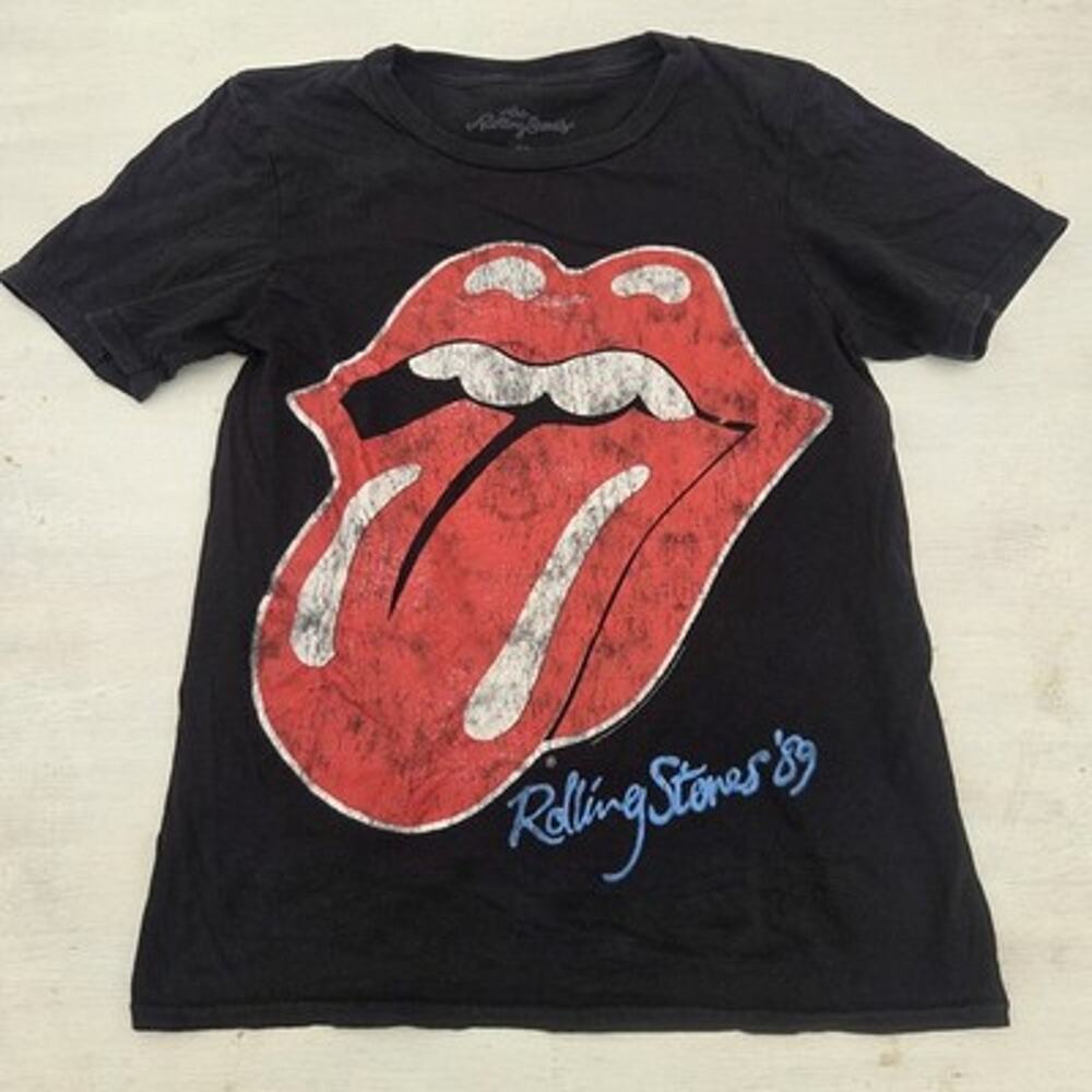 The Rolling Stones T Shirt Womens XS Rock And Roll Band Tee Black Short Sleeve